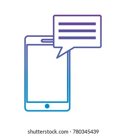 mobile phone and speech bubble chat message