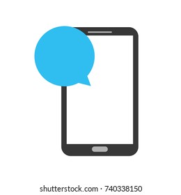mobile phone with speech bubble communication digital