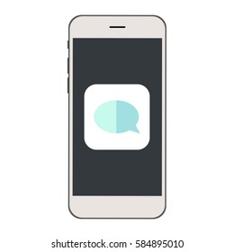 Mobile phone with Speech bubble Icon on the screen.