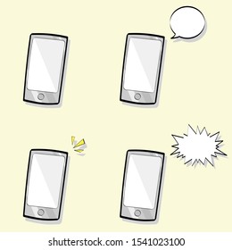 mobile phone with speech bubble,text object symbol,vector illustrator