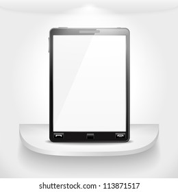 Mobile phone standing on a shelf, vector eps10 illustration