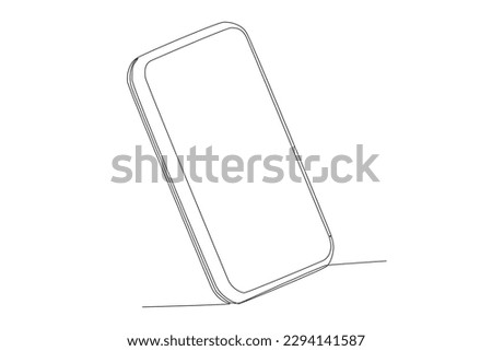 A mobile phone stands to form an obtuse angle. Angles one-line drawing