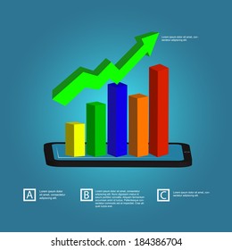 mobile phone and stock concept vector