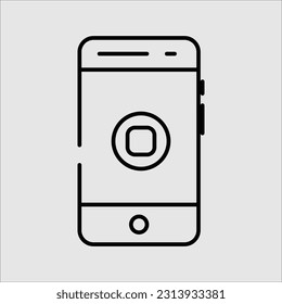 teléfono móvil con una imagen vectorial de icono de parada