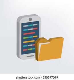 Mobile phone storage design,three dimension,vector