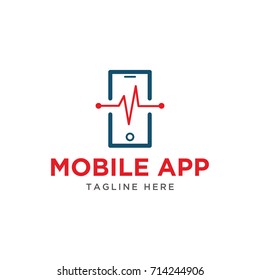 mobile phone stylized creative logo design template 