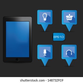 Mobile phone symbol,Blank for text,vector