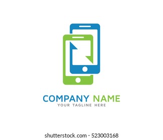 Mobile Phone Sync Logo Design Template