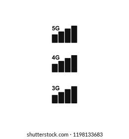 Mobile phone system icons. Wifi signal strength, battery charge level. Vector illustration.