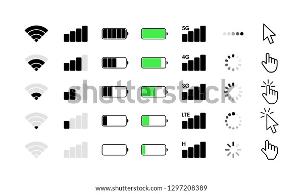 Mobile Phone System Icons Wifi Signal Stock Vector Royalty Free