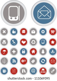 mobile phone & tablet application icons, buttons set, vector