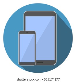 Mobile Phone, Tablet Computer Flat Icon Vector Illustration