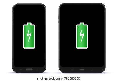 Mobile Phone and Tablet Computer With Full Battery Vector Illustration