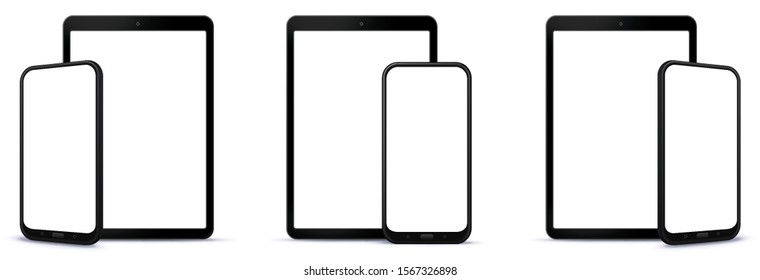 Mobile Phone and Tablet Computer Vector Illustration Set