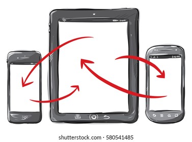 Mobile Phone and Tablet Computer Vector Illustration