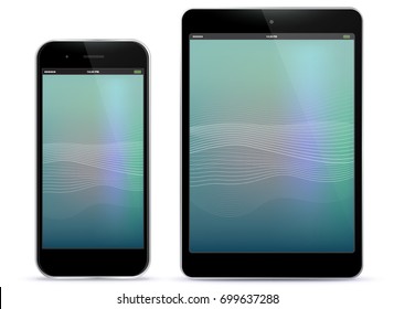 Mobile Phone and Tablet Computer Vector illustration With Abstract Screen