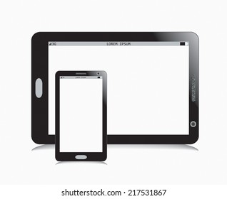 Mobile phone and tablet. EPS10 vector illustration