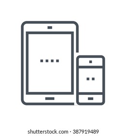 Mobile phone, tablet icon suitable for info graphics, websites and print media and  interfaces. Line vector icon.