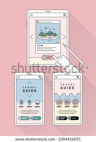 Mobile phone and tablet screen design template