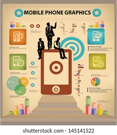 Mobile phone and technology concept information graphics,vector