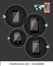 Mobile phone technology illustration