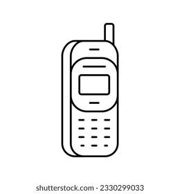 vector de icono de línea de la tecnología de telefonía móvil. signo de tecnología de telefonía móvil. símbolo de contorno aislado ilustración negra