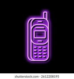 mobile phone technology neon light sign vector. mobile phone technology illustration