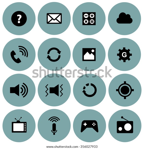 Mobile phone technology\
vector icon set 