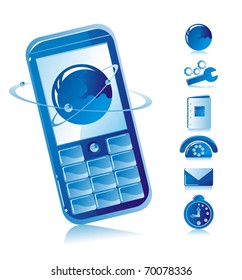 Mobile phone and telecommunication icons