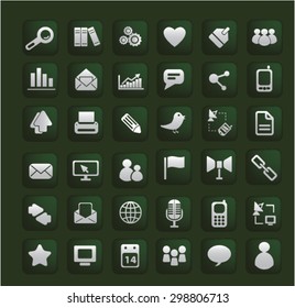 mobile phone, telephone, cell, smartphone, technology, gadget, communicator, connection, contact, wireless, message, call, service, chat interface icons, signs, glossy buttons, vector concept set