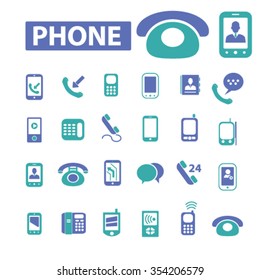 mobile phone, telephone, cell, smartphone, technology, gadget, communicator, connection, contact, wireless, message, call, service, chat icons, signs vector concept set
