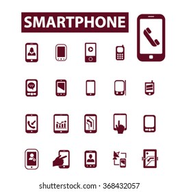 mobile phone, telephone, cell, smartphone, technology, gadget, communicator, connection, contact, wireless, message, call, service, chat icons, signs vector concept set
