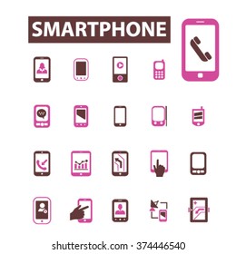 mobile phone, telephone, cell, smartphone, technology, gadget, communicator, connection, contact, wireless, message, call, service, chat icons, signs vector concept set
