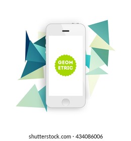 Handy-Vorlage. Abstrakter geometrischer Vektorhintergrund. Dreiecksmuster für Geschäftspräsentationen, Anwendungsabdeckung und Website-Design