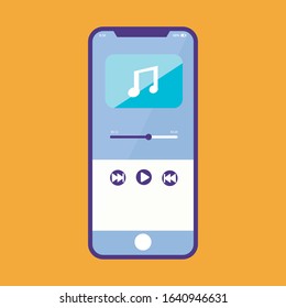 Mobile phone template for multimedia cover. Vector illustration for multimedia.