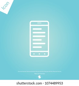 Mobile Phone with text Icon