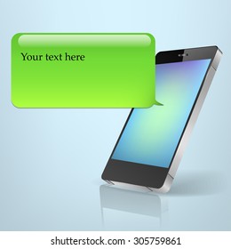 Mobile Phone Text Message Balloons Or Chat Box- Vector Icon