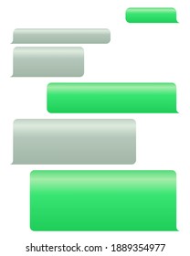 Mobile Phone Text Messaging Screen. Message Bubbles Design Template. Illustration Vector