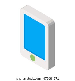 Mobile phone three dimensional business icon vector illustration isolated