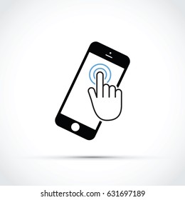 A mobile phone touch screen click