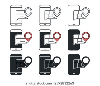Mobile phone tracking live location. Illustration vector