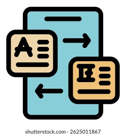 Mobile phone translating document from foreign language using online translation app