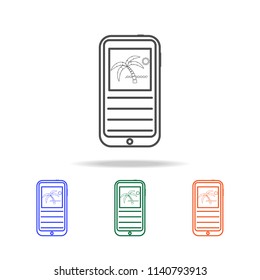 mobile phone travel booking line icon. Elements of journey in multi colored icons. Premium quality graphic design icon. Simple icon for websites, web design, mobile app