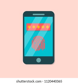 Mobile phone unlocked notification button and password field vector, concept of smartphone security, personal access, user authorization, login, protection technology
