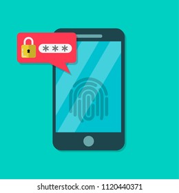 Mobile phone unlocked notification button and password field vector, concept of smartphone security, personal access, user authorization, login, protection technology
