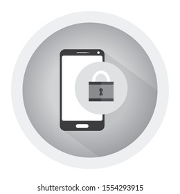 Mobile phone unlocked notification button and password field vector, concept of smartphone security. Black and white icon