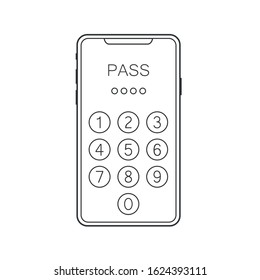 Mobile phone unlocked notification button and password field vector, concept of smartphone security, personal access, user authorization, login, protection technology