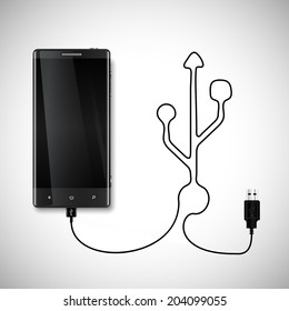 Mobile phone with USB connection