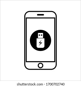 Mobile phone usb, vector illustration