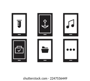mobile phone and user interface icons set